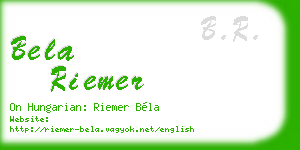 bela riemer business card